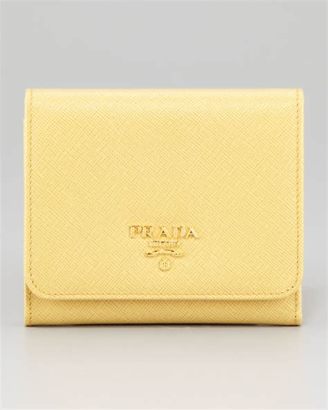 prada wallet yellow|Prada small wallet price.